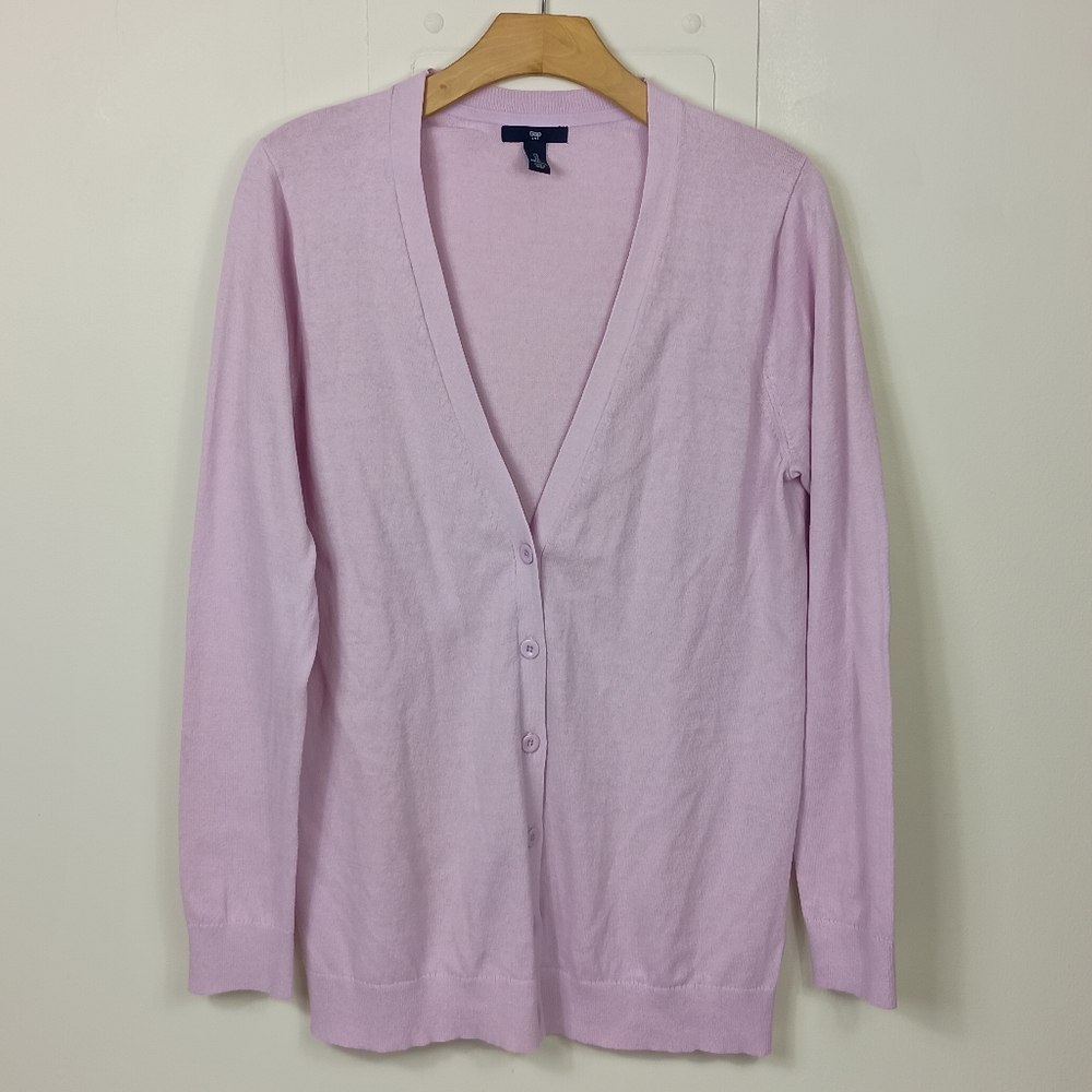 GAP Light Pink V-Neck Button Cardigan